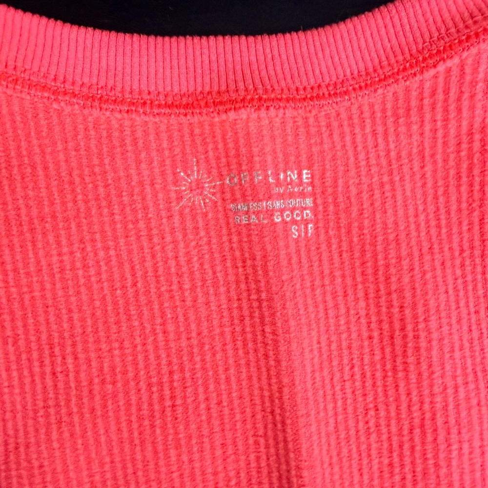 Offline by Aerie Pink Ribbed Crop Top Size Small - Picture 4 of 5